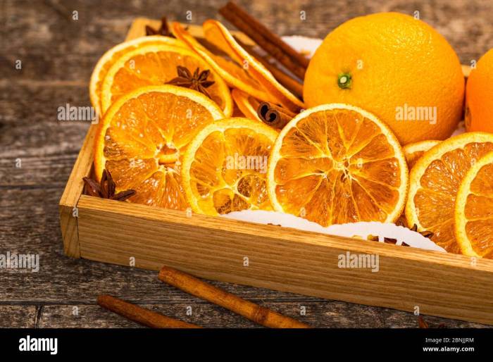 Slices oranges dehydrated